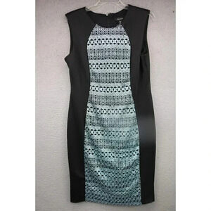 R & M Richard Black w/Teal Embellishments Sheath Dress-Size 14